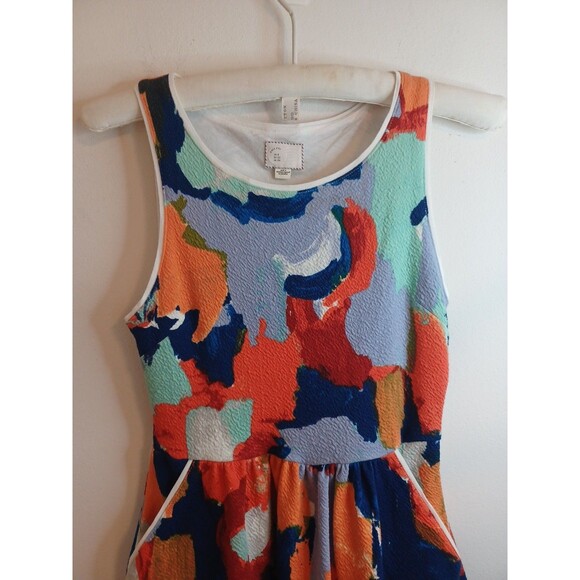 Anthropologie Postmark Watercolor Dress Womens 0 Fit And Flare Short Sleeveless - Picture 5 of 8